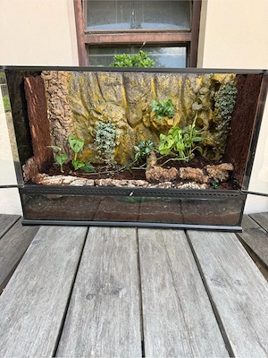 ExoTerra Terrarium 90x60x45 Beleuchtung + Rückwand & mehr