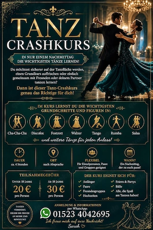 Tanzcrashkurs der zu euch kommt!