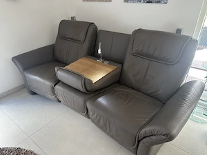Heimkino Sofa Leder + Sessel Leder von Fa. MUSTERING, alles motorisch verstellbar, integr. USB u.LED