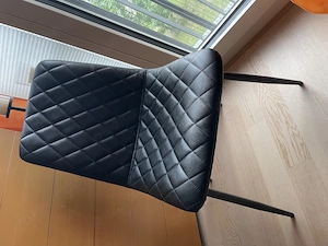 4 Esszimmerstühle echt Leder schwarz