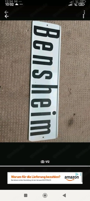 Schild Bensheim 