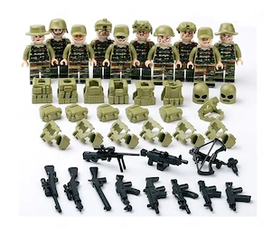 10x Minifiguren Figuren Soldaten grün Dschungel lego-kompatibel NEU
