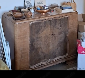 Sideboard   Kommode vintage art deco Wurzelholz style mit Marmorplatte