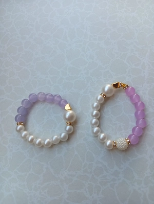 Armband set mit Kunststoff und Glasperlen