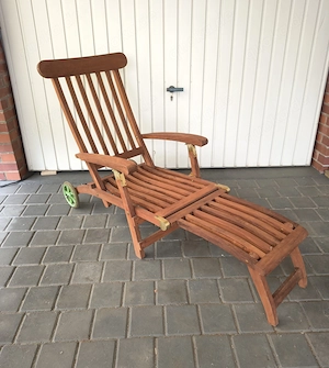 TEAK - Garten Deckchair   Liege   Sonnenliege mit Rollen