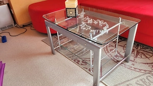 Couch-Tisch Metall   Glas