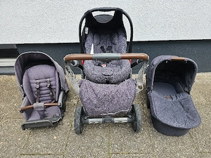 1ABC Design Kinderwagen-Set mit 3 Aufsätzen - gut erhalten