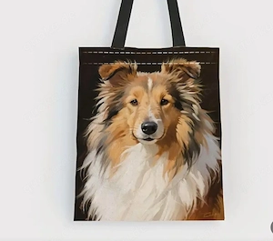 Stofftasche mit Sheltie-Motiv   