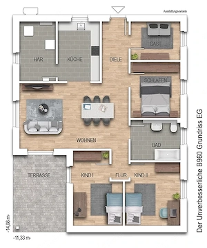 Traumhausaktion 125m  Bungalow Heinz von Heiden B960 Massivhaus Bild 2