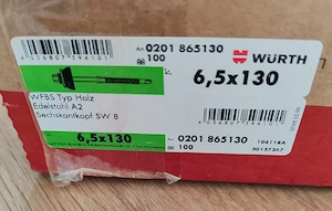 Würth Faserzementschrauben Edelstahl A2   50 St. , 6,3x130 mm
