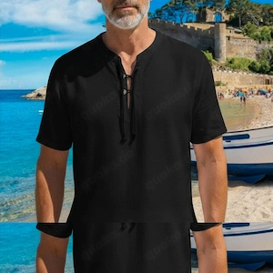 Herren Shirt Hemd 100% Baumwolle Kurzarm  XXL Schwarz NEU