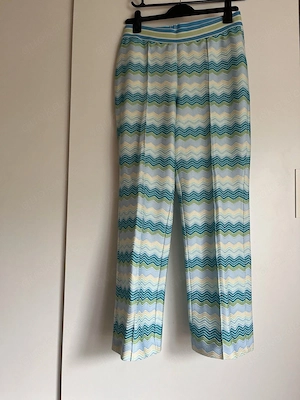 Schlupfhose Gr. 40 Blue Zig-Zag Muster   Bequem & Stylisch Türkis NEU