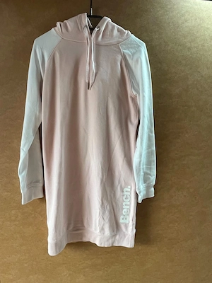 Bench Sweatkleid Hoodie-Kleid Rosa Weiß Gr. 36 38 (S M)