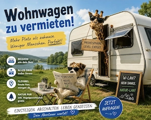 Ich vermieten meinen TEC Wohnwagen für 4 Personen 