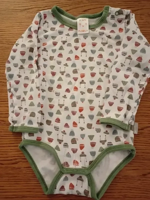 Langarmbody weiß mit Mützen 86 92 Pusblu 