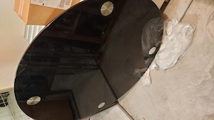 Glas Tisch Schwarz Getönt auf 4 Füssen