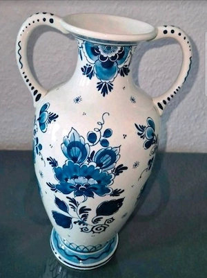 Delft Blau Vase 30 cm   Koninklijke Goedewaagen Holland vintage