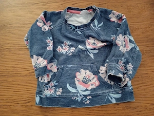 Pullover blau mit Blumen 86 Ergee 