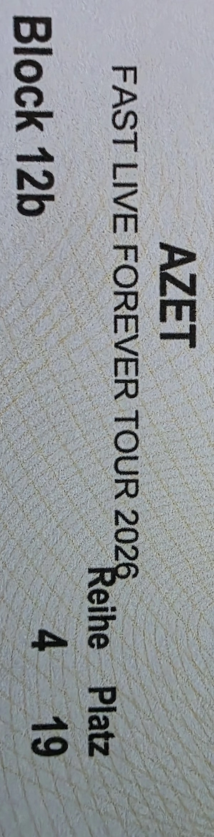 2 Ticket für Azet 