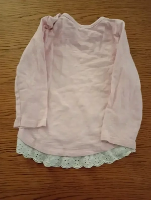 Langarmshirt rosa Hase Blume mit weißer 