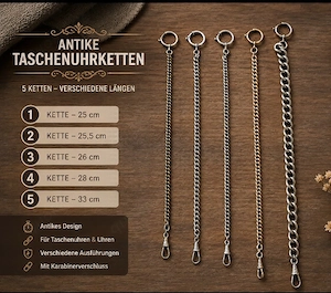 5 Antike Taschenuhrketten