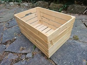 Buildify Holzkiste Obstkiste groß, unbehandelt, 60 x 39 x 30 cm