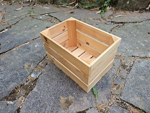 Buildify Holzkiste Obstkiste klein, unbehandelt, 34 x 23 x 21 cm