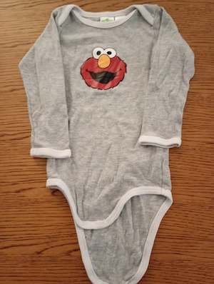 Langarmbody grau mit Elmo 86 92 Sesamstraße 