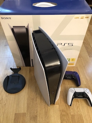 Sony PS5 Blu-Ray Edition-Konsole   Weiß, mit Box, 2 Controllern und 12 Spielen