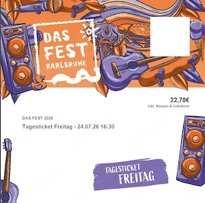 DAS FEST 1x Ticket Freitag, 24.07.2026 Tagesticket