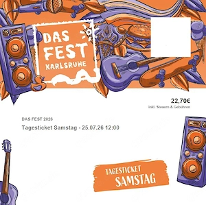 DAS FEST 1x Ticket Samstag, 25.07.2026 Tagesticket