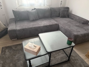 Ecksofa L-Form mit Schlaffunktion, samt wie cord