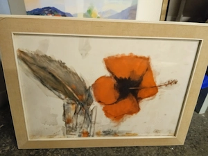 Christian Rohlfs Eine rote Hibiskusblüte in einem Glas