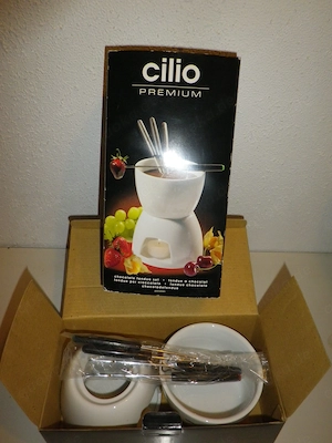 Fondue-Set Schokolade, unbenutzt