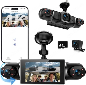 4 Kanal Dash Cam Auto Kamera WLAN 64GB Rückfahrkamera G-Sensor