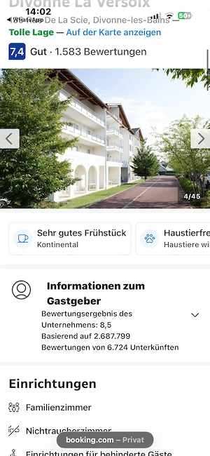      Comfort Aparthotel Divonne La Versoix   für 8 Personen
