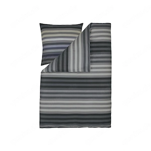SANSIBAR Bettwaesche aus Mako Satin 135 x 200 cm Streifen