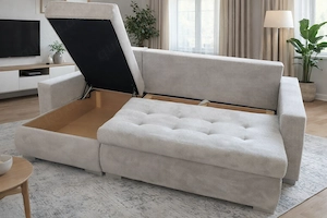 Ecksofa BRUNO | Schlaffunktion | Bettkasten | Beidseitig montierb