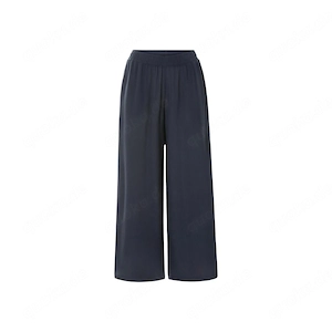 esmara Damen Wide Leg Hose mit Crinkle Struktur marineblau M 40 42