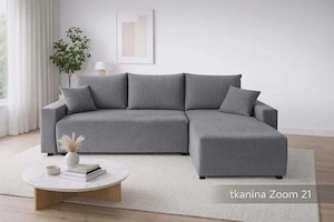 LUMI | Großes Sofa | Zoom-Stoff | Schlaffunktion