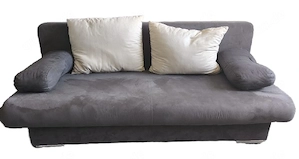 bequeme Schlafcouch   Schlafsofa in grau