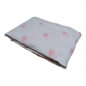 LIVARNO Edel Renforce Bettwaesche 200 x 220 cm 70 x 90 cm weiss mit rosa Herzen