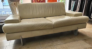 Ledercouch beige