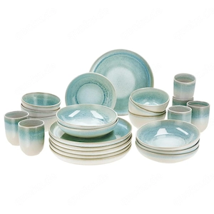 SILVERCREST Geschirr Set Porto 24 teilig Blau