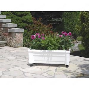 KHW Calypso Pflanzkasten mit Bewaesserungssystem B 79 x T 35 x H 33 cm Weiss