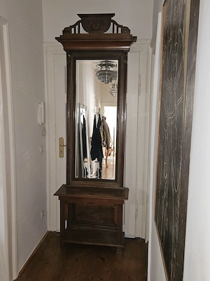 Antik! Standspiegel mit Konsole Gründerzeit Konsolenspiegel Schnitzereien TOP!