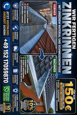 Wir sanieren Dächer, führen Dachreparaturen im Notfall durch, installieren Zinkrinnen und reparieren