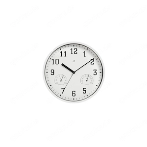 AURIOL Wanduhr mit Thermo und Hygrometer Weiss