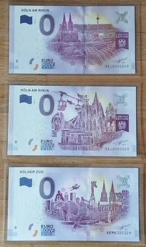 0 Euro Scheine - Köln am Rhein und Kölner Zoo - Nr. 29 - Original