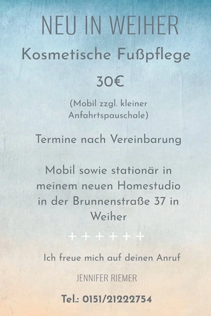 Fußpflege für Ubstadt und Umgebung